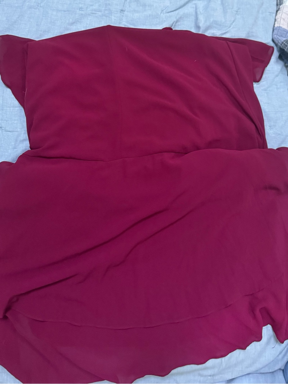 Lulu's Pour the Champagne Burgundy Ruffled Backless Maxi Dress Size Small - Picture 8 of 8